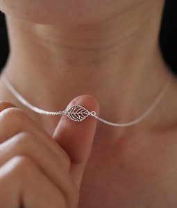 925 Sterling Silver Leaf Pendant Necklace, Nature Inspired Jewelry