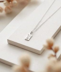 Dainty Silver Wildflowers Necklace, Tiny Hand Stamped Minimalist Floral Jewelry in Sterling, Botanical Nature Gift for Women