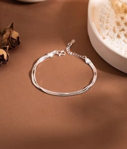 Triple Herringbone Chain Bracelet, Minimalist Silver Bracelet, Women Bracelet for Everyday Wear, Friendship Bracelet, Birthday Gift for Her