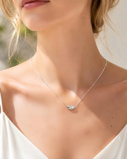 S925 Sterling Silver Bean Pendant Necklace, Dainty Minimalist Everyday Jewelry