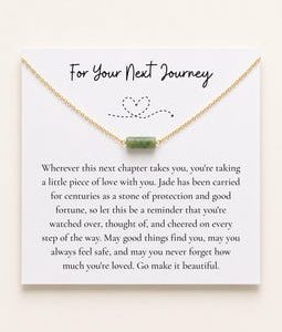 For Your Next Journey Jade Necklace, Going Away Gift, Protection Good Luck Jewelry for New Chapter