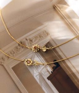 Personalized Birth Flower Necklace,Custom Birthstone Pendant,14K Gold Pendant,Memorial Flower Jewelry,Birthday Gift for Her,Gift for Mom