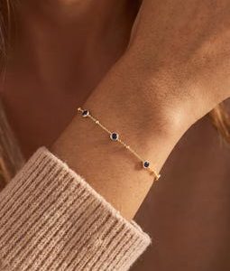 Dainty Birthstone Bracelet, Personalized Gemstone Jewelry, Minimalist Sapphire Bracelet, Delicate Gift For Her, Everyday Bracelet